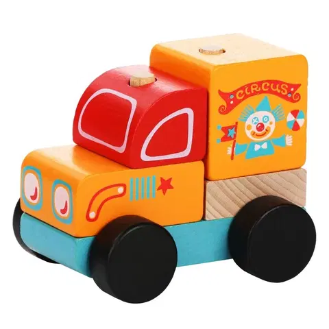 Hračky CUBIKA - Cubik 13166 Cirkusový vůz - dřevěná skládačka 5 dílů