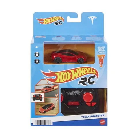 Hračky - RC modely MATTEL - Hot Wheels Rc Tesla Roadster 1:64