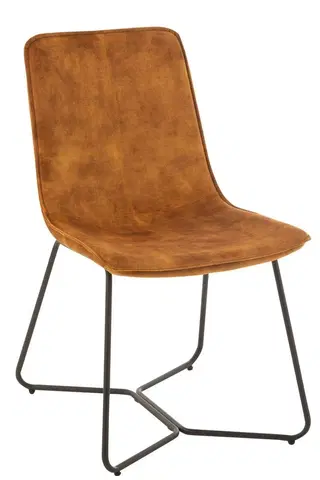 Jídelní stoly Okrová sametová jídelní židle Chair Isabel Ochre - 64*47*89cm J-Line by Jolipa 19517