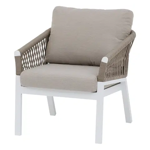 Zahradní židle a křesla Hliníkové křeslo COLUMBIA (bílá)