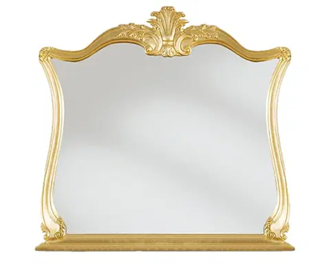 Luxusní a designová zrcadla Estila Barokní luxusní závěsné zrcadlo Pasiones se zlatým ozdobným rámem 105cm