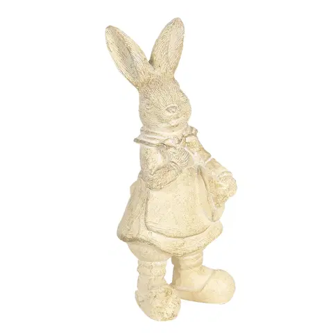 Velikonoční dekorace Krémová velikonoční dekorace králíka Métallique - 6*6*13 cm Clayre & Eef 6PR3097W