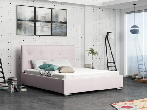 Postele Čalouněná postel DANGELO 1 160x200 cm, růžová látka