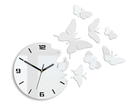 Nalepovací hodiny ModernClock 3D nalepovací hodiny Butterfly bílé