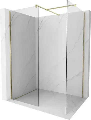 Sprchové zástěny MEXEN/S Kioto Sprchová zástěna WALK-IN 150 x 115 cm, transparent, zlatá 800-150-202-50-00-115