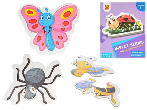 Hračky MIKRO TRADING - Puzzle dětské Hmyz 15-dílků