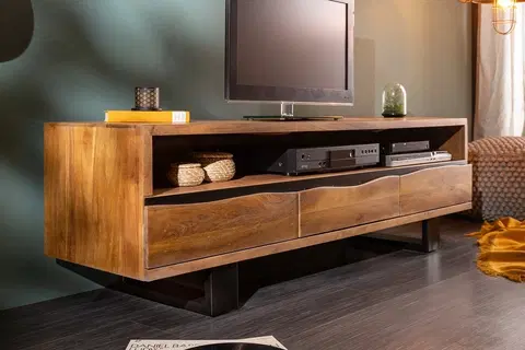 TV stolky LuxD Designový TV stolek Massive Honey 160 cm akácie