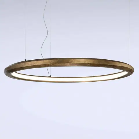 Závěsná světla Marchetti LED závěsné svítidlo Materica uvnitř Ø 120 cm mosazné