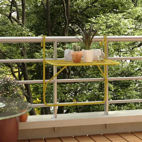 Zahrada Závěsný balkónový stolek Dekorhome Zlatá