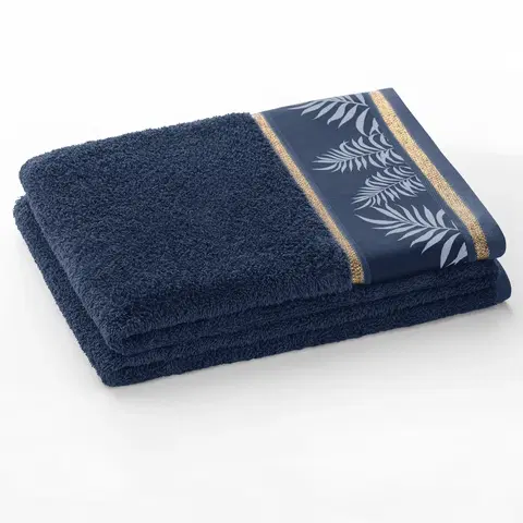 Ručníky Bavlněný ručník AmeliaHome Pavos modrý, velikost 70x140