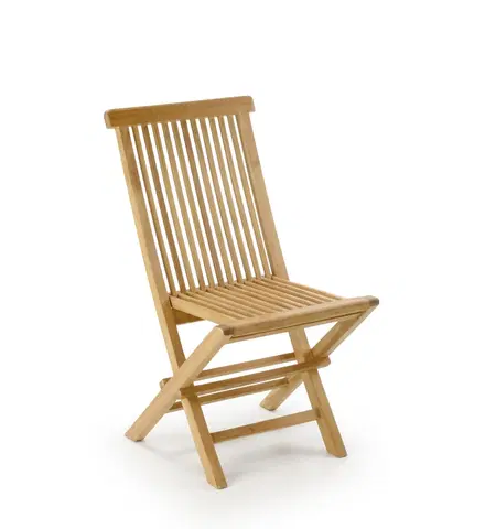 Luxusní a stylové zahradní židle Estila Stylová zahradní skládací židle z teakového dřeva Jardin
