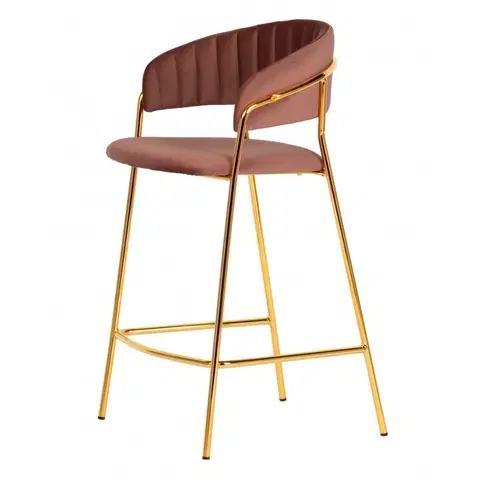 Barové židle Hector Barová židle Goma růžová/zlatá