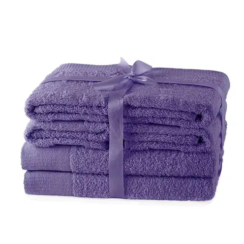 Ručníky Set ručníků AmeliaHome Amary fialové, velikost 2*70x140+4*50x100