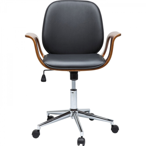 Otočné židle KARE Design Černá kancelářská židle Patron Walnut
