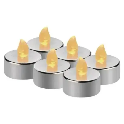 Svíčky EMOS Čajové svíčky LED dekorace Robi 6 ks stříbrné
