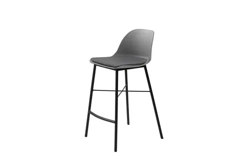 Barové židle Furniria Designová barová židle Jeffery šedá