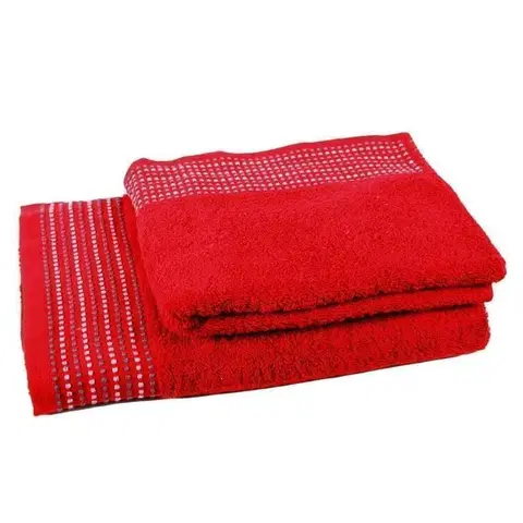 Ručníky Forbyt, Ručník nebo osuška bavlněná, Dots, červená 50 x 90 cm