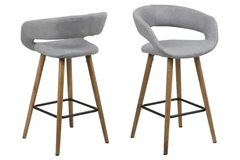 Barové židle Dkton Designová pultová židle Natania světle šedá