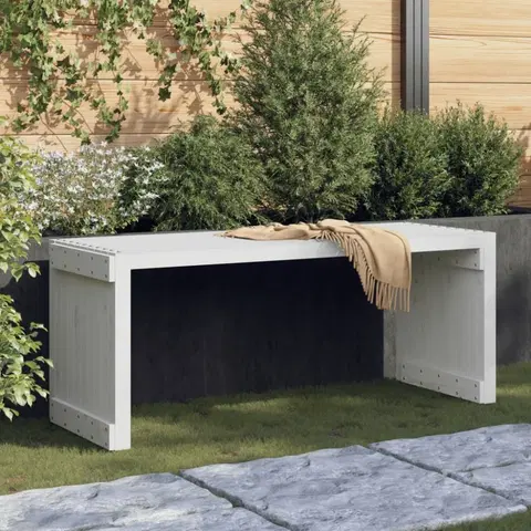 Zahradní lavice Zahradní lavice rozšiřitelná bílá 212,5 x 40,5 x 45 cm borovice