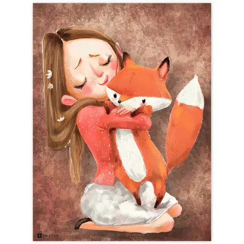 Obrazy do dětského pokoje Obraz na zeď - Dívka s liškou