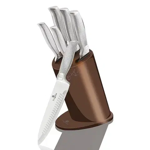 Kuchyňské nože Berlinger Haus 7dílná sada nožů ve stojanu Rose Gold Metallic Line