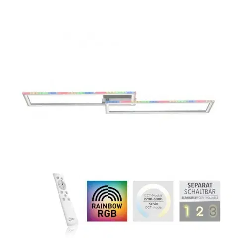 LED stropní svítidla LEUCHTEN DIREKT is JUST LIGHT LED stropní svítidlo 72x210cm, stříbrná barva, RGB Rainbow, stmívatelné, CCT RGB+2700-5000K