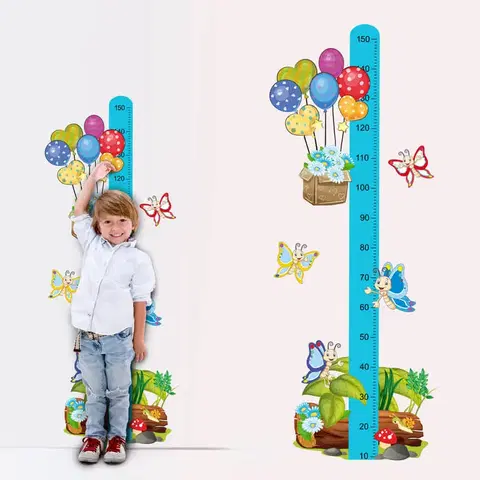 Samolepky na zeď Samolepka na zeď - Veselí motýli s balónky - dětský metr