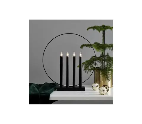 Vánoční dekorace Eglo Eglo 410977 - Vánoční svícen GLORY 4xE10/3W/230V černá 