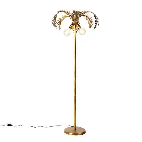 Stojaci lampy Vintage stojací lampa zlatá 2-světlo - Botanica