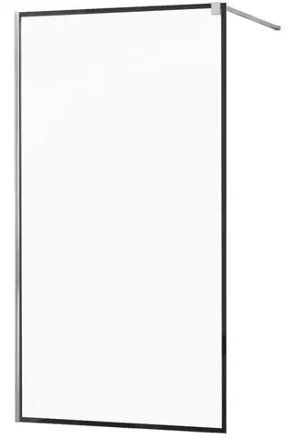 Sprchové zástěny MEXEN/S KIOTO Sprchová zástěna WALK-IN 80x200 cm 8 mm, chrom, černý profil 800-080-101-01-70