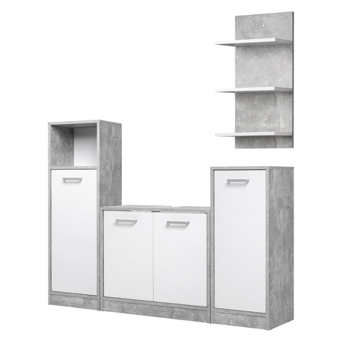 Koupelnový nábytek Koupelnový sestava DUET, beton/bílá