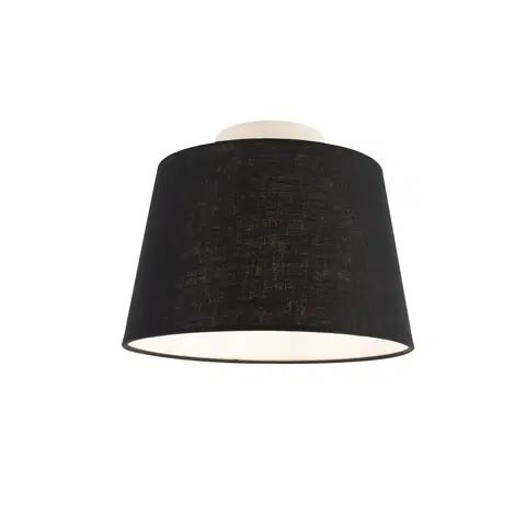 Stropni svitidla Stropní lampa s plátěným odstínem černá 25 cm - bílá Combi
