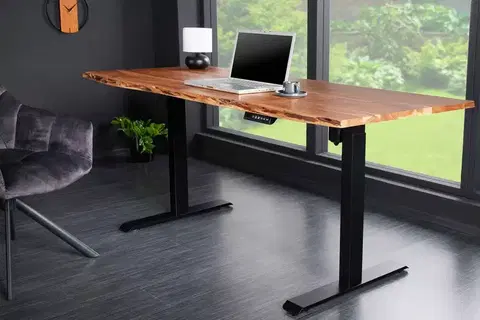 Psací stoly LuxD Výškově nastavitelný psací stůl Massive 160 cm akácie