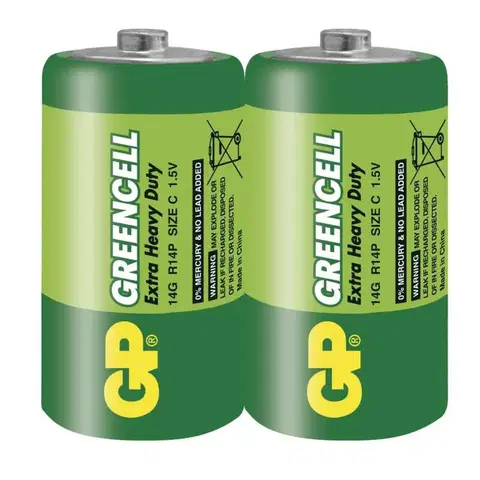 Jednorázové baterie GP Batteries GP Zinkochloridová baterie GP Greencell R14 (C) fólie 1012302000