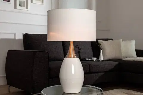 Stolní lampy LuxD 18131 Stolní lampa Aaria 60 cm bílá