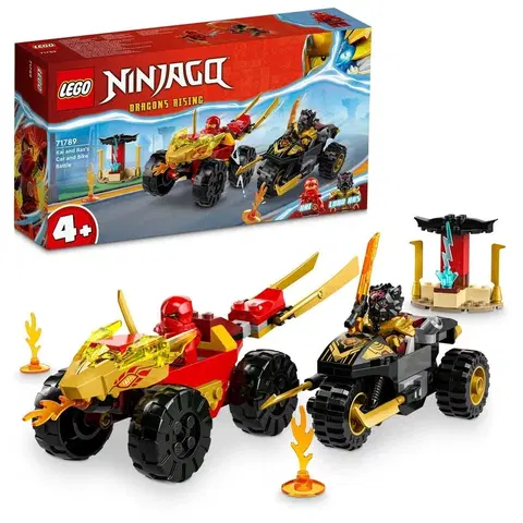 Hračky LEGO LEGO - NINJAGO 71789 Kai a Ras v souboji auta s motorkou