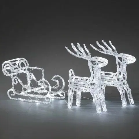 Vánoční dekorace Vánoční venkovní dekorace Sáně s jeleny, 96 LED