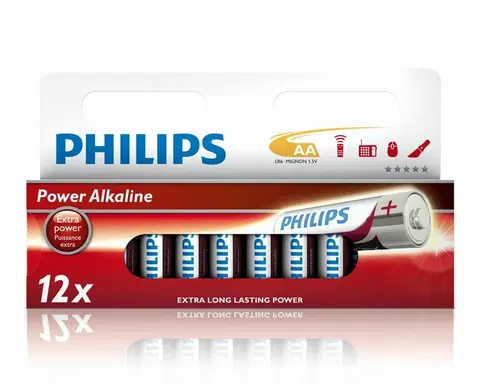 Jednorázové baterie Baterie alkalická 1,5V AA Philips LR6 POWERLIFE