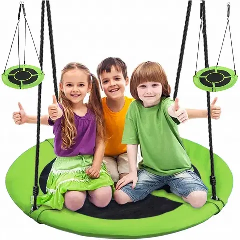Závěsné křeslo Závěsný houpací kruh pro děti v zelené barvě