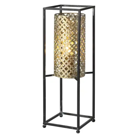 Stolní lampy Freelight Stolní lampa Petrolio, černá / zlatá, výška 47 cm