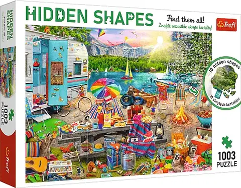 Hračky puzzle TREFL - Puzzle 1000 Hidden Shapes -Výlet karavanem