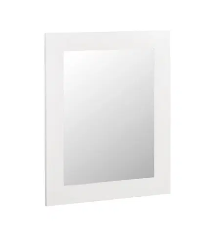 Luxusní a designová zrcadla Estila Klasické nástěnné obdélníkové zrcadlo Blanc v bílém provedení z masivního dřeva mindi 110cm