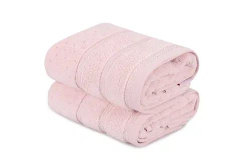 Ručníky L'essentiel Sada 2 ručníků ARELLA 50x90 cm pudrově růžová