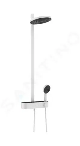 Sprchy a sprchové panely HANSGROHE Pulsify S Sprchový set s termostatem, průměr 26 cm, 3 proudy, EcoSmart, matná bílá 24241700