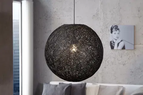 Luxusní designové závěsné lampy Estila Stylová moderní závěsná lampa Cocoon černá