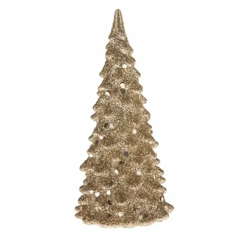 Vánoční dekorace Vánoční LED stromek Douglas zlatá, 6,5 x 12 cm