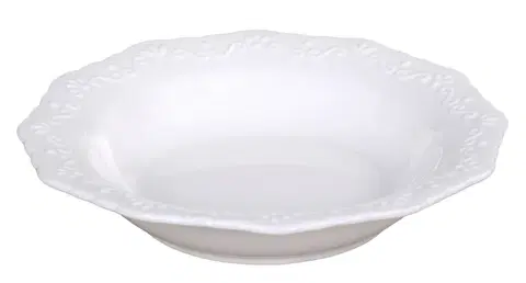 Talíře Porcelánový polévkový talíř s krajkou Provence lace - Ø 21cm / 0.25L Chic Antique 63013701 (63137-01)