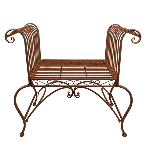 Zahradní sestavy Hnědo-rezavá kovová dekorační zahradní židle - 76*41*71 cm Clayre & Eef 5Y1030
