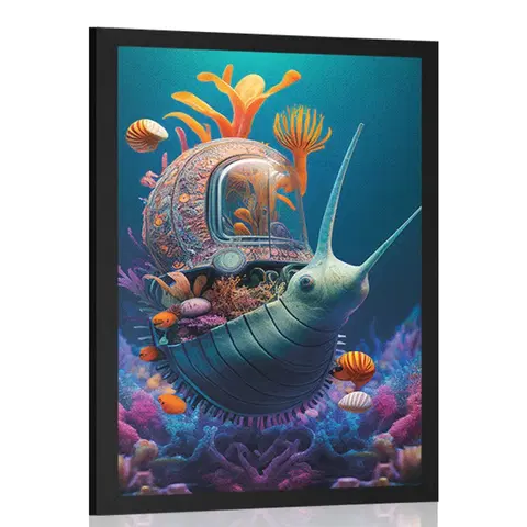 Podmořský svět Plakát surrealistický hlemýžď