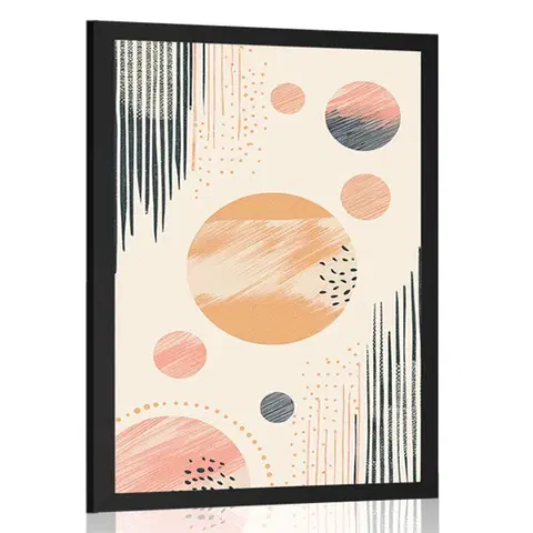 Abstraktní tvary Plakát elegantní kruhy Peach Fuzz